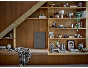 Pătură neagră/bej din bumbac reciclat 130x160 cm Salobre – Bloomingville