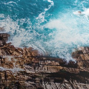 Tablou cu stânci și mare (cu ceas) (90x30 cm)
