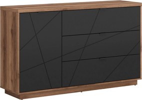 Comoda FORN, nuc/negru mat, PAL, 156x42.5x93 cm