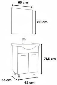 Ruben Prime 65 mobilier de baie complet Rauna sil