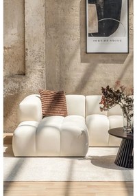 Colțar crem cu tapițerie din catifea (cu colț pe partea stângă, cu șezlong) Cube – Bonami Selection