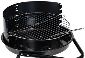 Görgős kerti grill állítható rácsmagassággal