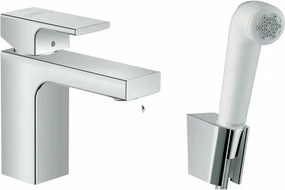 Baterie lavoar Hansgrohe Vernis Shape 100 crom lucios cu dus igienic