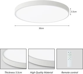 Plafonieră LED dimabilă Brilagi POOL SMART LED/60W/230V 3000-6000K 50 cm + telecomandă