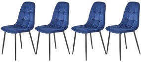 Set 4 scaune K417 velvet bleumarin