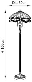 Endon 64069 - Lampă de podea Tiffany DRAGONFLY, 2xE27/60W/230V, Ø 50 cm