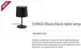 Veioza / Lampa de masa moderna design elegant CONGA neagra 64311-06
