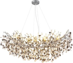 Globo 64138H3S - Candelabru suspendat pe cablu QUEENA 10xE14/40W/230V argintiu