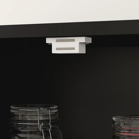 HOMCOM Bufet înalt dulap de bucătărie 4 uși dintre care 2 uși vitrate și 1 sertar înălțime 160 cm cu polițe din lemn negru | Aosom Romania