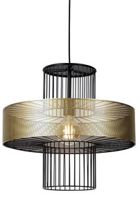 Lampă suspendată inteligentă aurie cu negru 50 cm inclusiv Wifi G95 - Tess
