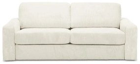 Canapea bej extensibilă cu tapițerie din catifea reiată 195 cm Nona – Makamii