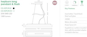 Lustra LED suspendata Hepburn Long 89cm