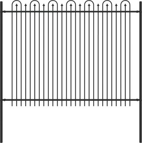 vidaXL Gard Arcuș cu Vârfuri Negru 200 x 200 cm
