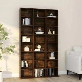 815090 vidaXL Dulap CD-uri, stejar fumuriu, 102x23x177,5 cm, lemn prelucrat