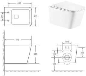 Set vas wc suspendat rimless cu capac soft close Safari si rezervor wc incastrat Grohe Rapid SL