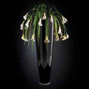 Aranjament floral inalt, design LUX PARIS IN SHINY VASE, negru 210cm 1141235.96