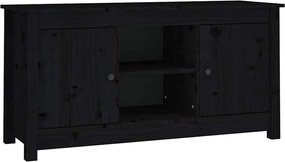 vidaXL Comodă TV, negru, 103x36,5x52 cm, lemn masiv de pin
