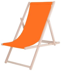 Șezlong de grădină portocaliu/fag