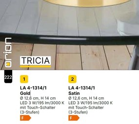Lampa LED dimabila cu Touch stil minimalist TRICIA alama/opal