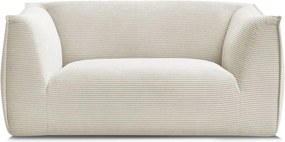 Canapea bej cu tapițerie din catifea reiată 170 cm Giorgia – Bobochic Paris