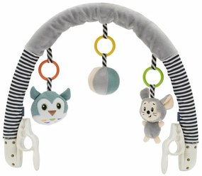 Baby Mix Jucărie pentru cărucior Șoricel șibufniță gri, 80 cm