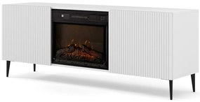 Masă TV cu bioșemineu FPB 2D 170 C Rowanna (alb). 1125093