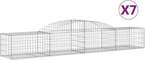 vidaXL Coșuri gabion arcuite, 7 buc., 300x50x40/60 cm, fier galvanizat