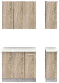 Set mobila bucatarie 4 buc Festa II Pako World Sonoma 120x60x85 cm
