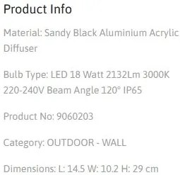 Aplica LED pentru exterior design modern IP65 Leto negru