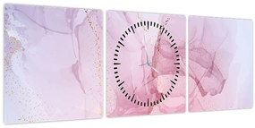 Tablou - Pete roz (cu ceas) (90x30 cm)