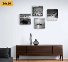 Set tablouri paradisul pe pământ în design alb-negru