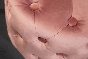 Taburete Modern Barock 35cm, roz/ auriu