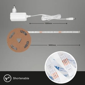 Bandă LED RGBW dimabilă 6,5m LED/18W/230V Wi-Fi Tuya Brilo + telecomandă