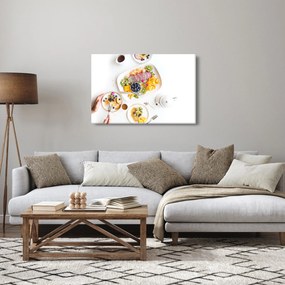 Tablou cu farfurie cu fructe pe masă (90x60 cm)