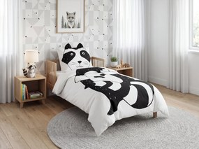 Lenjerie de pat din bumbac pentru patut RACCOON negru-alb Dimensiune lenjerie de pat: 40 x 60 cm | 100 x 135 cm