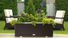 Ghiveci de rattan Novara antracit 35x35x60