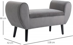 BAN239 - Bancuta 118 cm cu spatiu depozitare, bancheta cu lada, banca living, dormitor, hol - Gri