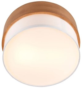Plafonieră albă/în culoare naturală cu abajur textil Seasons – Trio