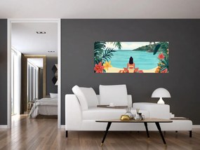 Tablou - Yoghiniță pe plajă (120x50 cm)