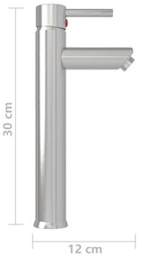 Baterie mixer de baie, argintiu, 12x30 cm Argintiu