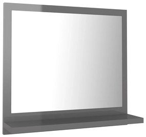 Oglinda de baie, gri extralucios, 40 x 10,5 x 37 cm, PAL gri foarte lucios, 40 cm