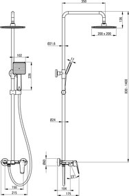 Boro Pălărie de duș, cu baterie de duș Finisaj: Negru NER_N4PM