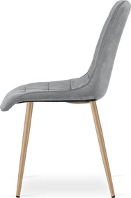 Scaun de masa SPLIT VELVET, gri deschis