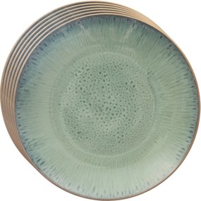 Orion Set de farfurii ceramice adânci Glaze verde27 cm, 6 buc.