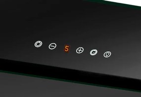 Hota KUGERR D8 - 60cm Neagra, Putere Absorbtie 983 mc/h, Sticla, Neagra - Aspirator, Decorativa, Puternica, Silentioasa, cu Telecomanda, de Perete