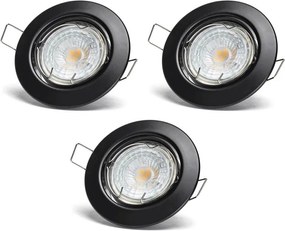 Aigostar - Set 3x spot LED încastrat 1xGU10/4,5W/230V 3000K negru