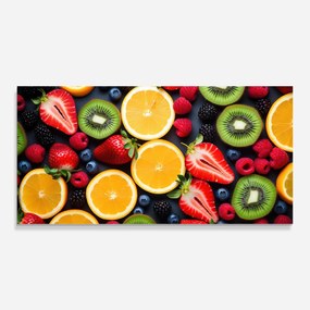 Panou Sticla Bucatarie, 60x150cm, Protectie aragaz, Antistropi, Termorezistent, Alimente, Fructe, Orange Fruit Mix