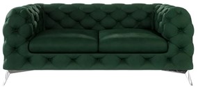Canapea verde-închis cu tapițerie din catifea 185 cm Chelsea – Ropez