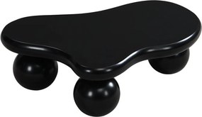 Masă de cafea în stil de nor, cu iluminare LED și design cu picioare rotunde, 95x62,5x32 cm, Negru