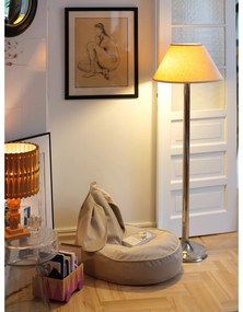 Fotoliu puf pentru copii bej cu tapițerie din catifea Bunny – Wigiwama